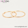 97339 xuping simple style big plain circle design 18k gold color fashion women's hoop earrings